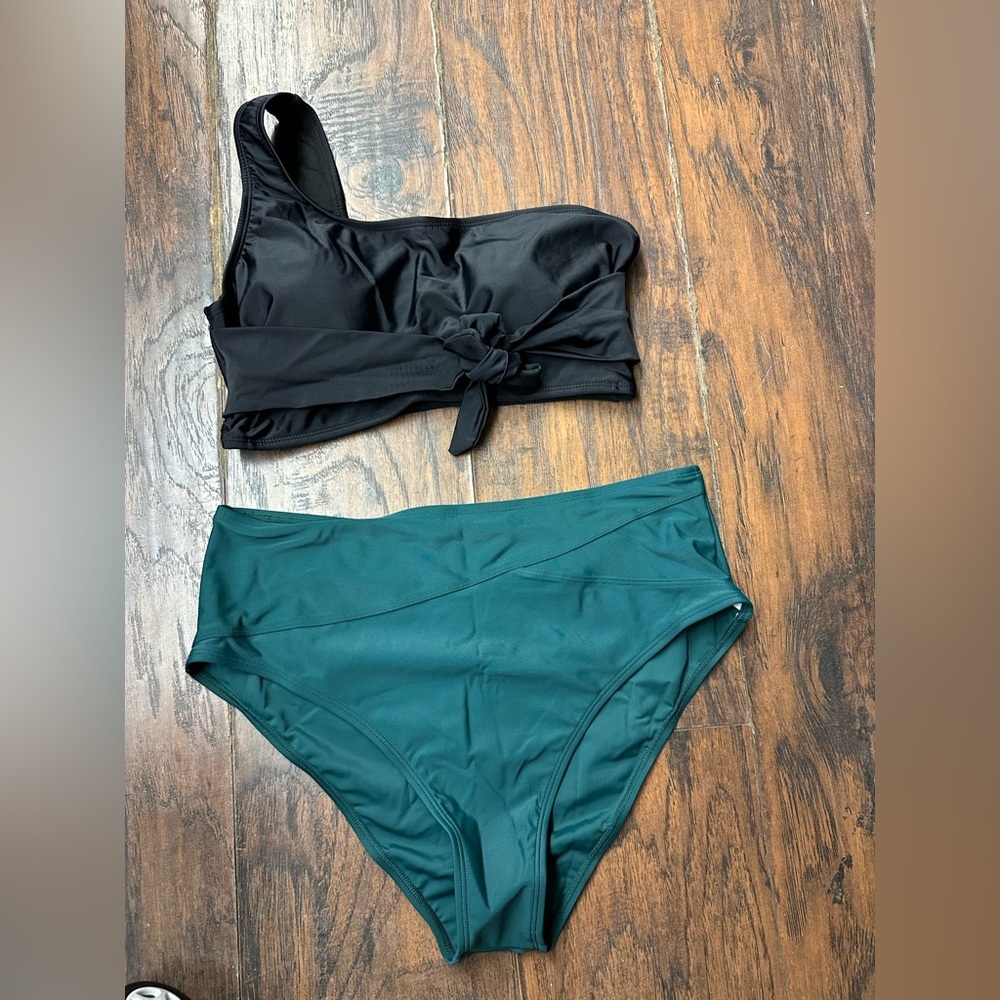Black and Teal Bikini Set size L <<<216>>>